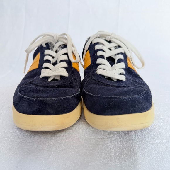 Tory Burch Womens Hank Court Sneaker Navy Suede Yellow Terry Lining Size 9 - Picture 6 of 8